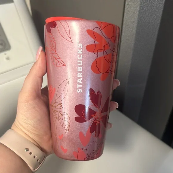 Starbucks Pink Floral Tumbler - Picture 1 of 4